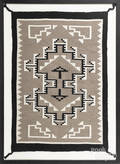 Framed Navajo two grey hills rug