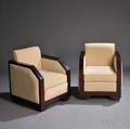 Pair of Art Deco Upholstered Lounge Chairs