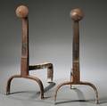 Pair of Wrought Iron Andirons