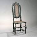 Baroque Blackpainted and Carved Cane Chair