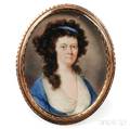 Attributed to John Ramage act Ireland United States and Canada 17481802 Portrait of a Curlyhaired Woman in Blue