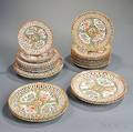 Twentyone Rose Medallion Porcelain Reticulated Plates