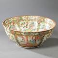 Rose Medallion Porcelain Punch Bowl