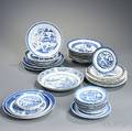 Thirtyfive Canton and Fitzhugh Blue and White Porcelain Plates