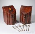 Two George III Mahogany and Mahogany Veneer Knife Boxes