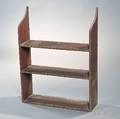 Redpainted Pine Threetier Wall Shelf