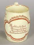 Staffordshire Creamware Mug with Verse
