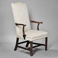 Mahogany Upholstered Lolling Chair