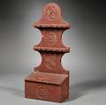 Redpainted and Carved Spoon Rack and Salt Box