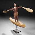 Folk Art Indian in Canoe Whirligig