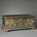 Miniature Carved and Paintdecorated Pine Sixboard Chest