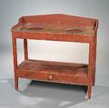 Red Grainpainted Double Chamber Stand
