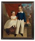 AngloAmerican School 19th Century Portrait of a Boy and His Sister