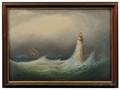 Clement Drew act Massachusetts 18061889 Ship in Stormy Waters off Minot Light