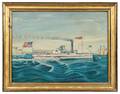 American School Mid19th Century Portrait of the Paddlewheel Steamer Ansonia