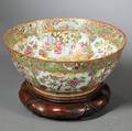 Rose Medallion Porcelain Punch Bowl