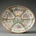 Large Chinese Export Porcelain Rose Medallion Platter