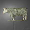 Molded Gilt Copper and Cast Zinc Bull Weathervane