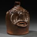 Brownglazed Stoneware Face Jug