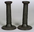 Pair of Wedgwood Black Basalt Candlesticks