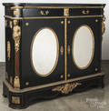 French ebonized side cabinet