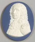 Wedgwood amp Bentley Solid Blue Portrait Medallion of Algernon Sidney