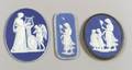 Three Wedgwood Dark Blue Jasper Dip Medallions