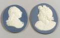 Two Wedgwood amp Bentley Solid Blue Jasper Portrait Medallions