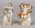 Two Meissen Porcelain Motto Cherub Figures