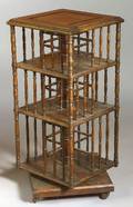 Victorian Beechwood SpindleInset ThreeTier Revolving Bookcase