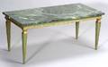Italian Neoclassicalstyle Green and Gold Painted Marbletop Low Table
