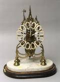 Gothic Revival Bronze Skeleton Clock