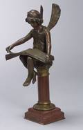 Amedee Charron French c 1885 Bronze Figure of a Fairy with a BookGenie des Sciences