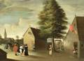 Lot of Two Paintings Northern School 16th Century Style Village View