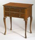 Queen Anne Style Walnut TwoDrawer Side Table