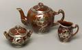 ThreePiece Lenox Porcelain Art Nouveau Silver Overlay Tea Set