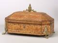 Louis XV Style Bronze Mounted and Gilt Tooled Leather Jewelry Casket
