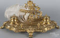 English gilt brass standish