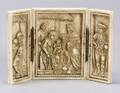 Continental Miniature Carved Ivory Triptych of the Nativity