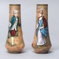 Pair of French Enamel Bud Vases
