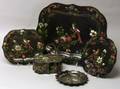 Five Black Painted Tole Table Articles