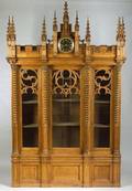 English Reformed Gothic Revival Oak Bookcase