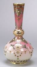 Jeweled and Enamel Decorated Glass Vase