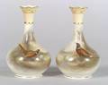 Pair of Royal Worcester Porcelain Handpainted Vases