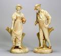 Pair of Royal Worcester Porcelain Harvesters