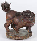Chinese carved and painted foo dog