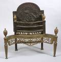 Neoclassical Cast Iron and Bronze Fireplace Grate