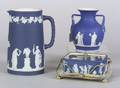 Three Wedgwood Dark Blue Jasper Dip Items