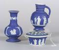 Three Wedgwood Dark Blue Jasper Dip Items