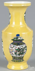 Chinese yellow ground porcelain vase